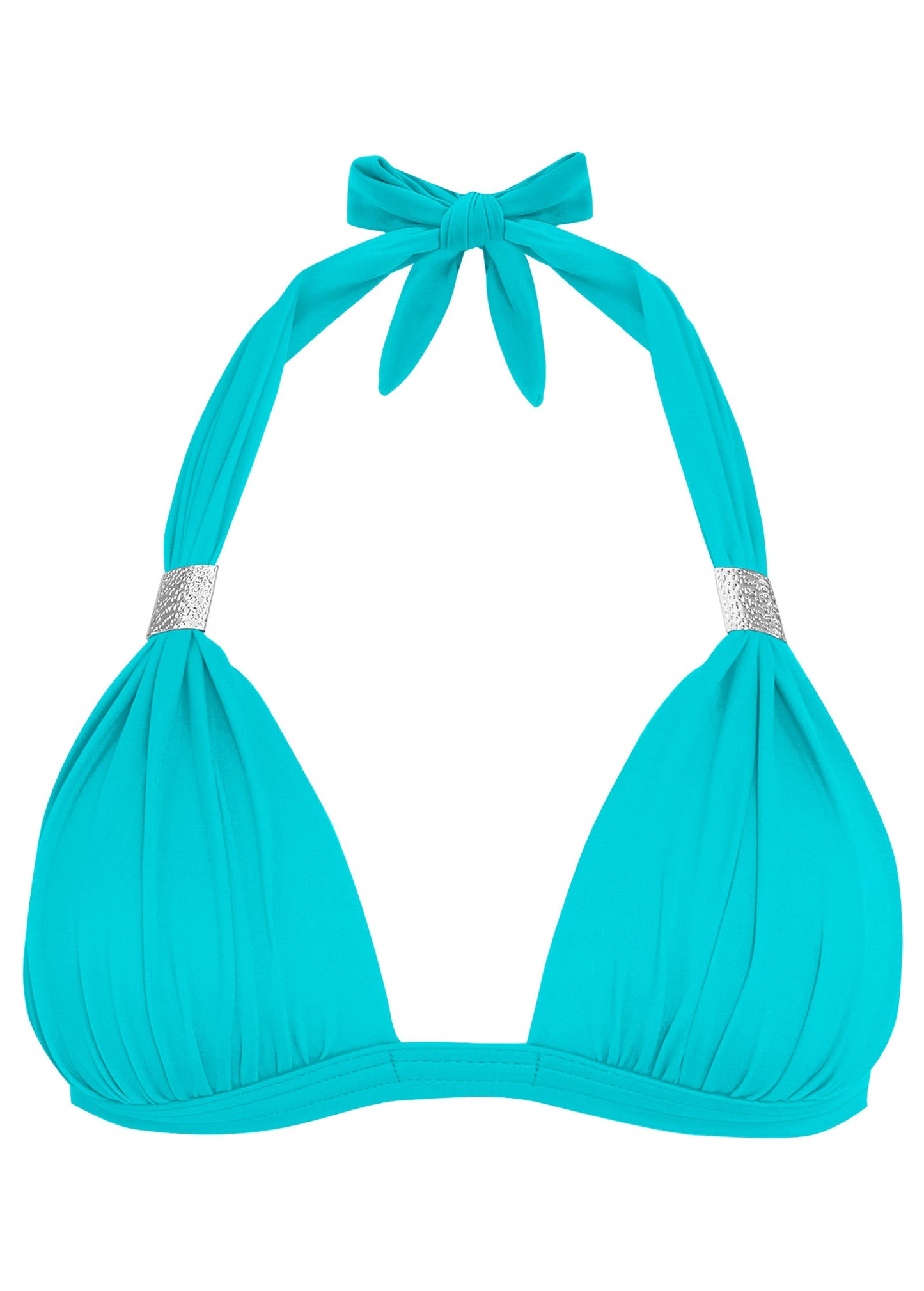 Goddess Push-Up Halter Top  - Aqua Reef