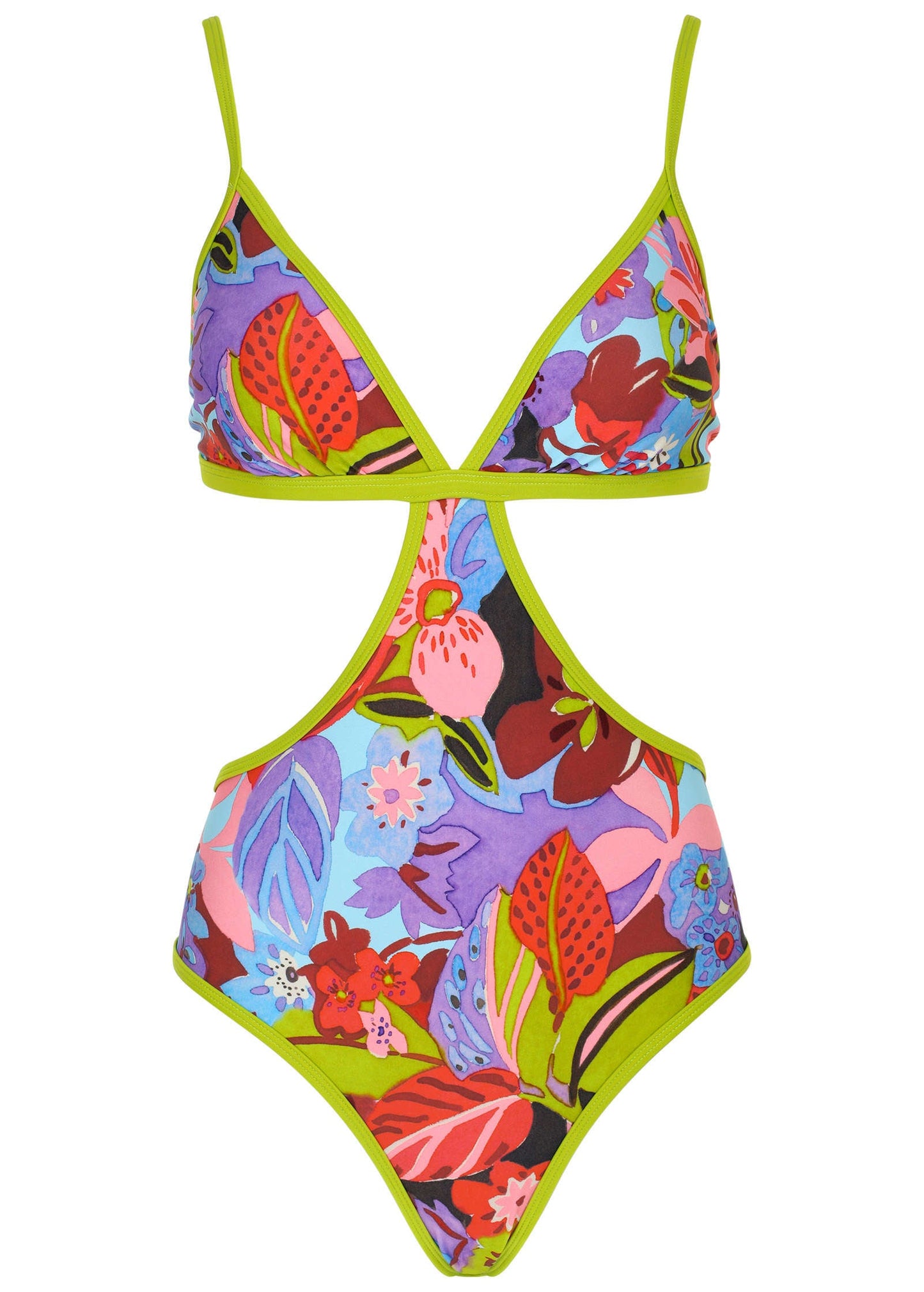 Cutout One-Piece  - Strawberry Floral