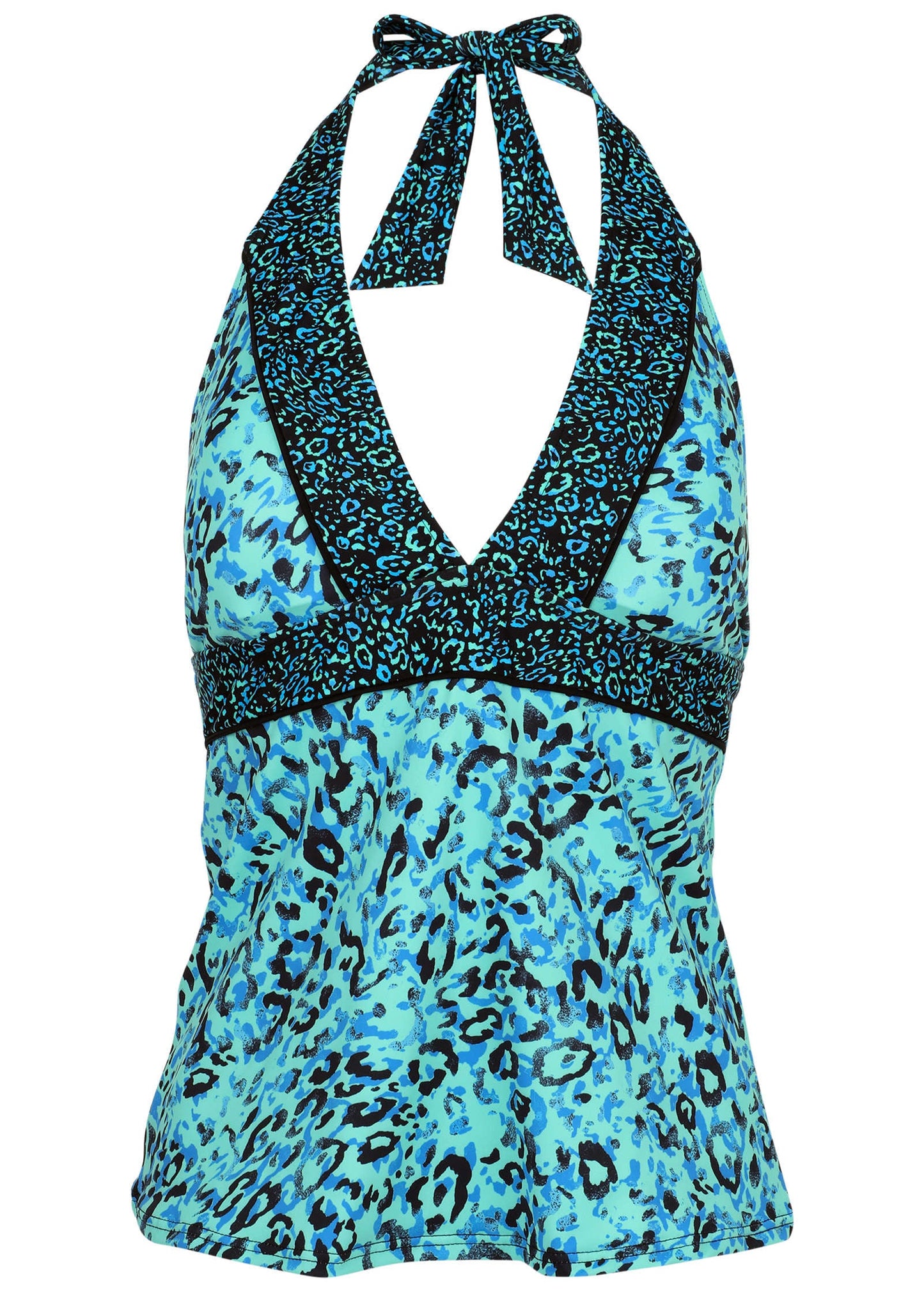 Athens Halter Tankini - Cool Leopard Combo